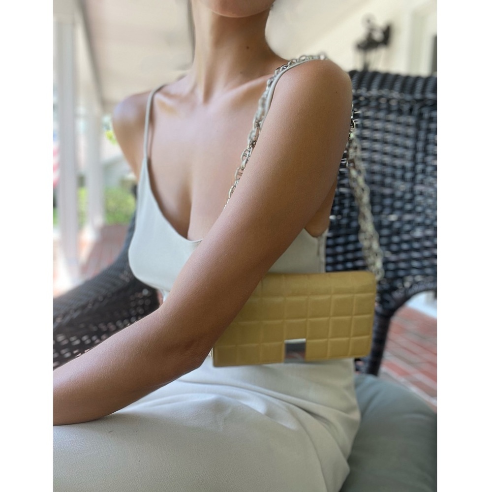 CHANEL Mustard Crossbody Bag with Chain